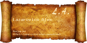 Lazarovics Alex névjegykártya