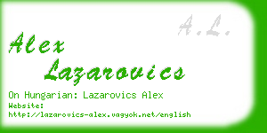 alex lazarovics business card